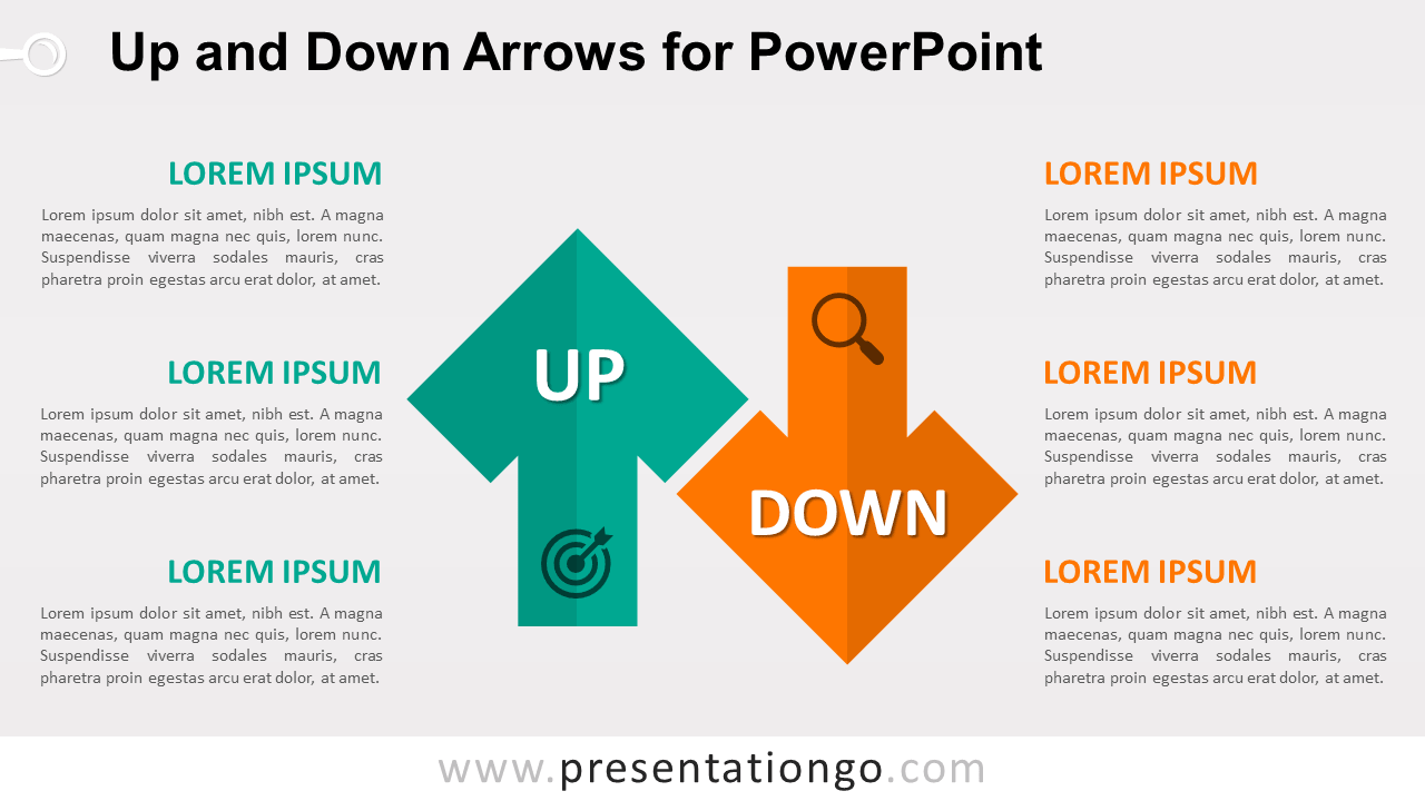 PowertPoint向上和向下箭头