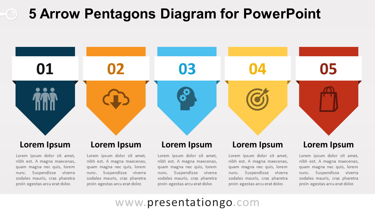 5箭PowerPoint的五角大楼图