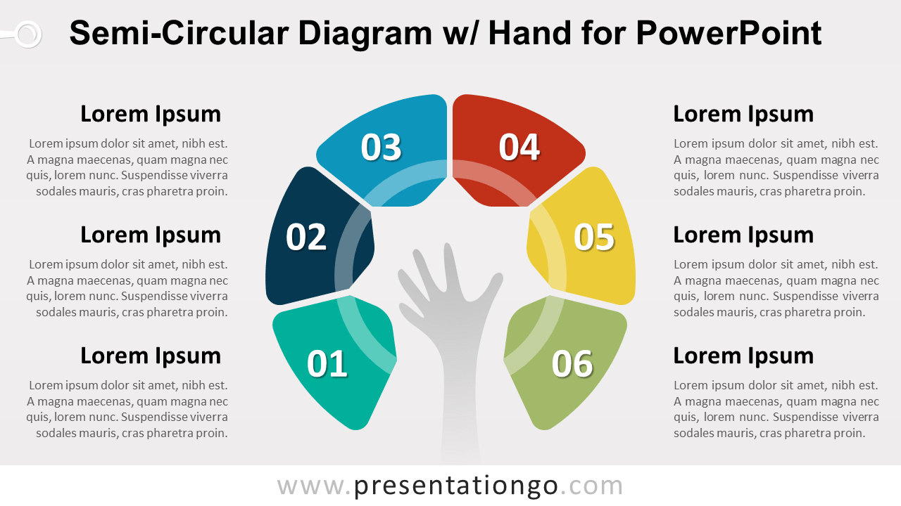 半圆形的图PowerPoint的手