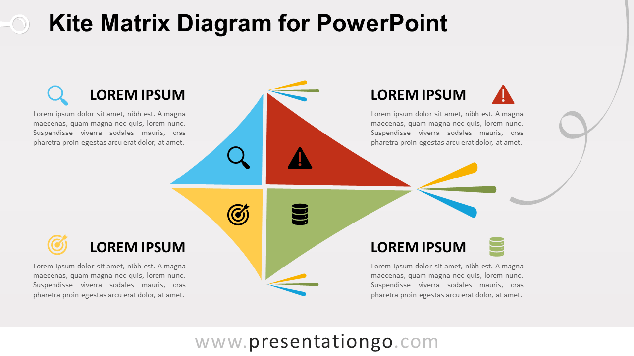 风筝PowerPoint的矩阵图