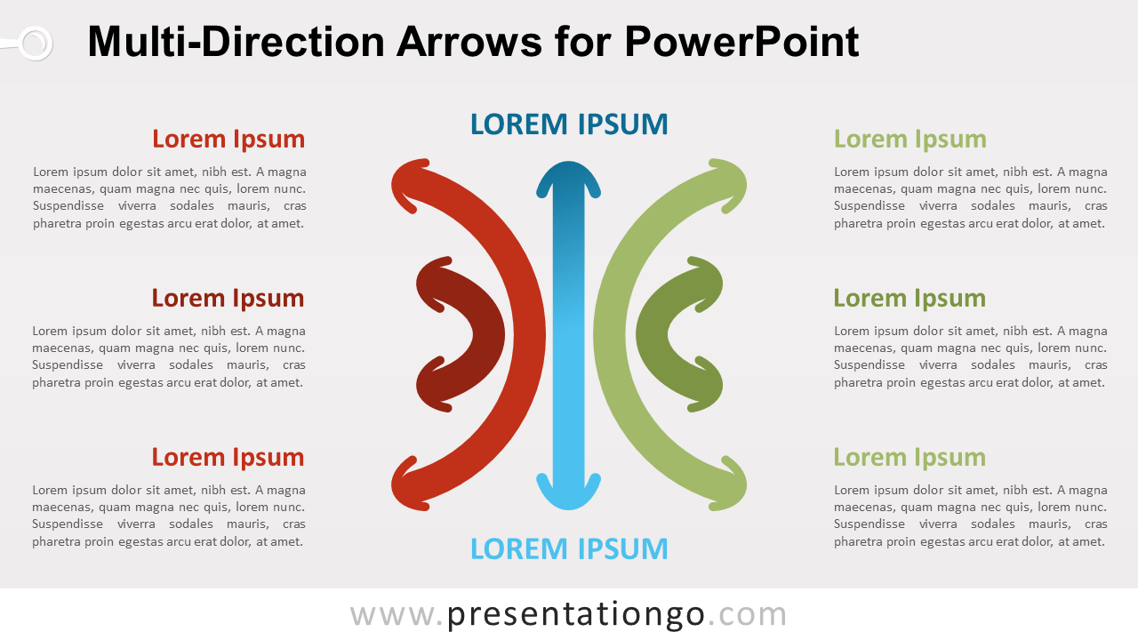 PowerPoint的多方向箭头