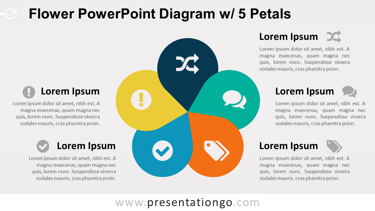 花PowerPoint图5 w /花瓣