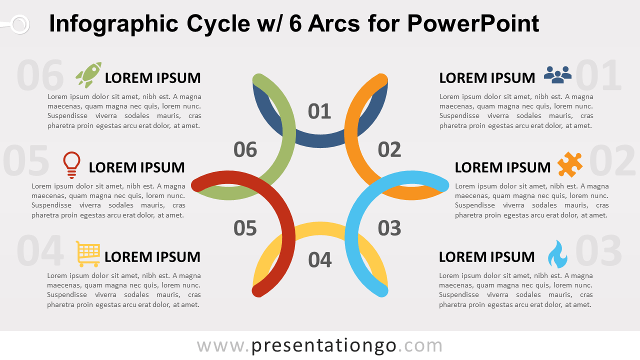 信息图表周期6弧PowerPoint