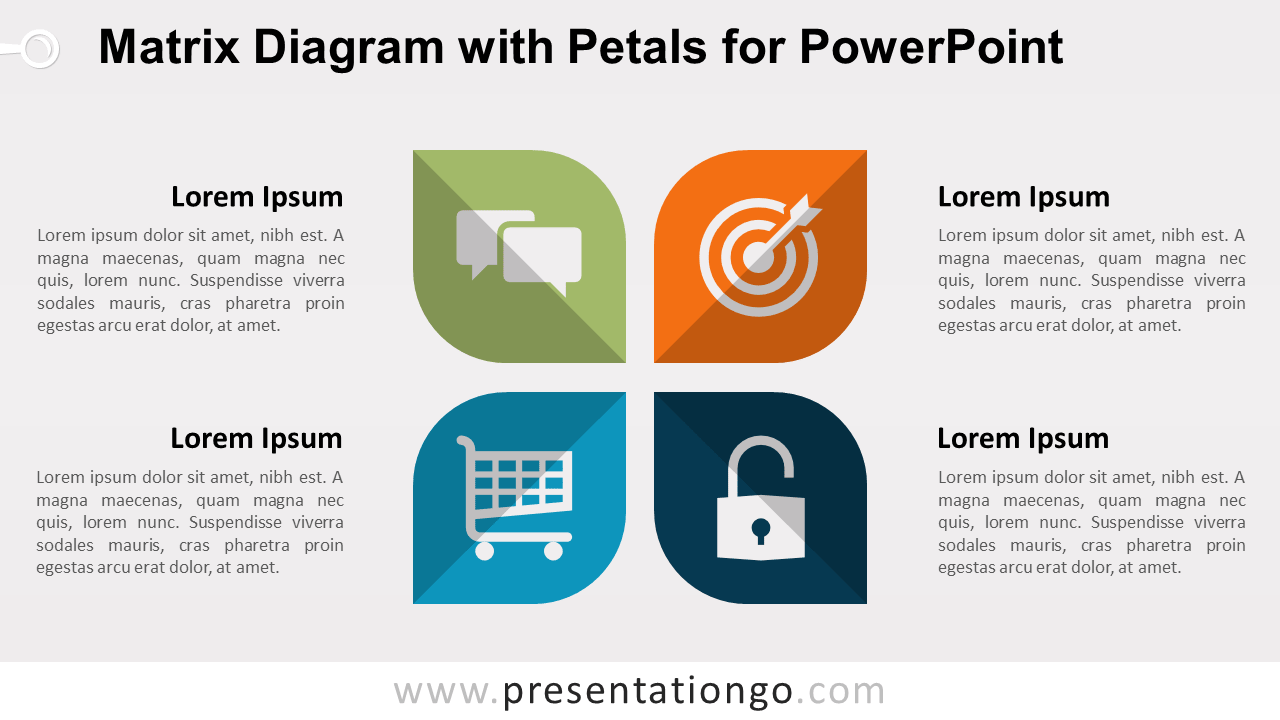矩阵图PowerPoint的花瓣