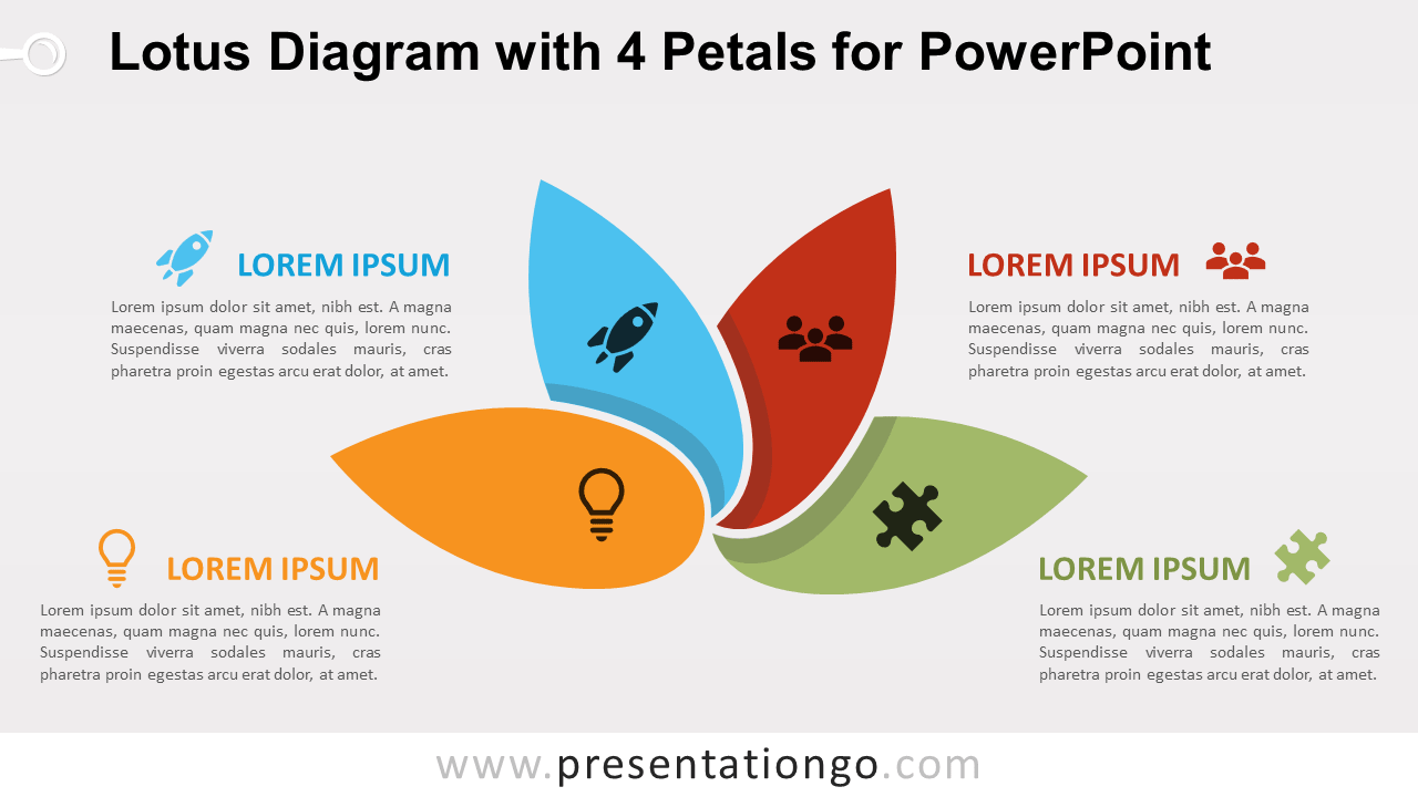 荷花图4花瓣PowerPoint